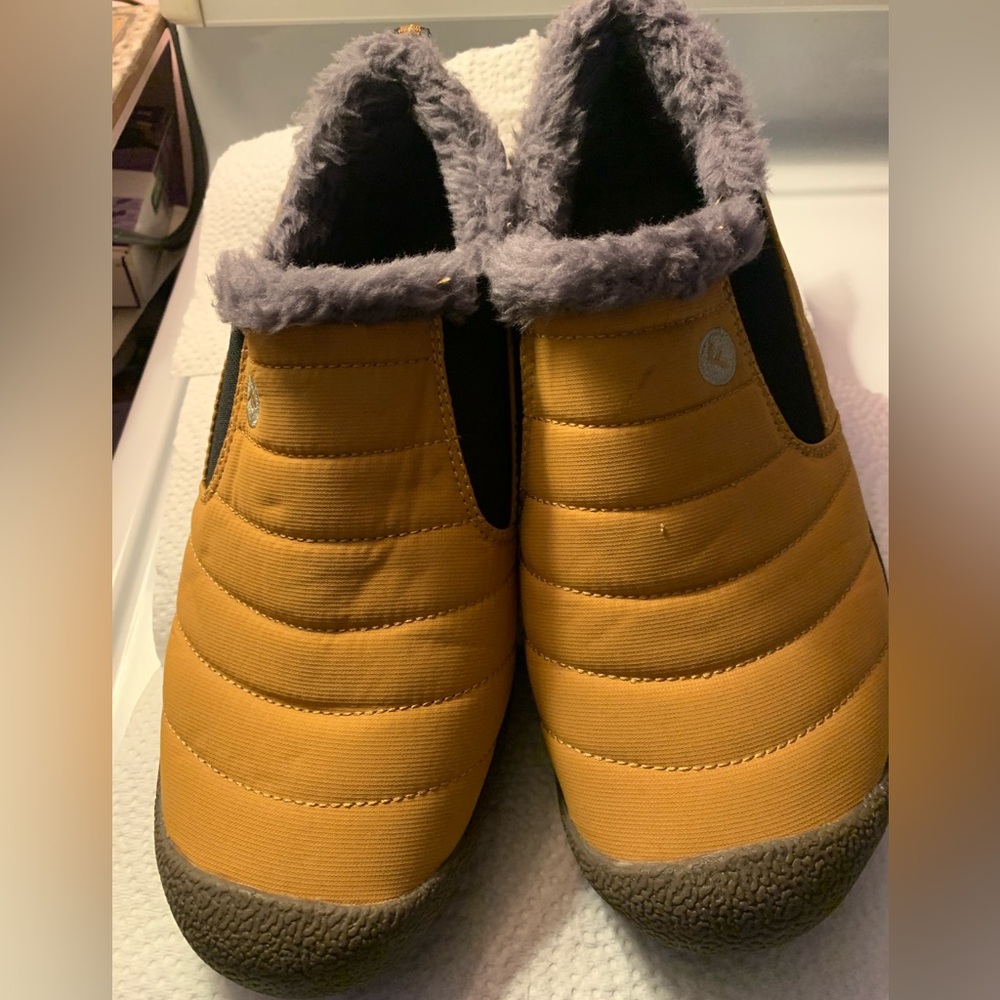 Yellow Quilted Mules with Fleece Lining